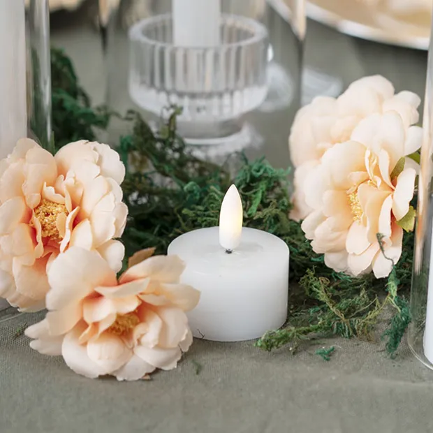 Premium Wax LED Trueflame Tealight 2PK White 4.5DX2.5cmH