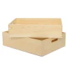 Premium Wooden Crate Box Tray Natural XL Set 2 (48x35x13cmH)
