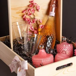 Premium Wooden Crate Box Tray Natural Small Set 2 31x23x8cmH