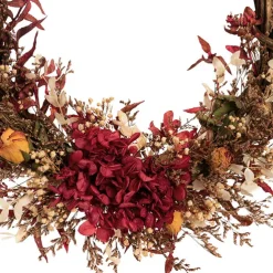 Preserved Dried Mixed Field Flower Wreath Wine (40cmD)