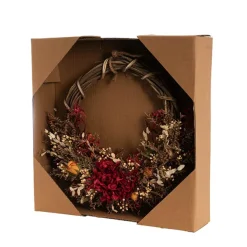 Preserved Dried Mixed Field Flower Wreath Wine (40cmD)