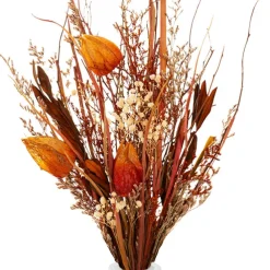 Preserved Dried Mixed Flower Bouquet Orange (38cmH)