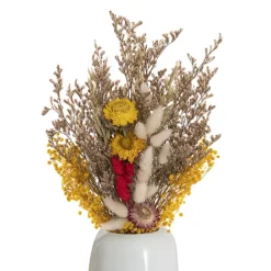 Preserved Dried Mixed Flower Arrangement Yellow (55cmH)