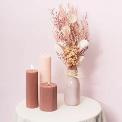 Preserved Dried Mixed Flower Bouquet Pink (38cmH)