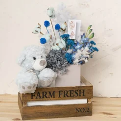 Preserved Dried Rice Flower Bunch 70g Blue