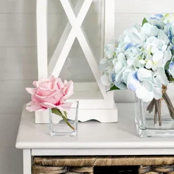 Pressed Glass Cube Mini Vase Clear (6x6x6cmH)