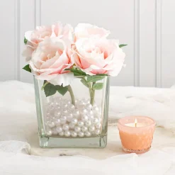 Pressed Glass Cube Vase Clear (15x15x15cmH)