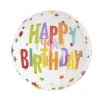 Printed Bubble Balloon 18" Happy Birthday Stars (46cmD)