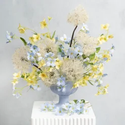 Raspberry Flower Spray Blue (65cmH)