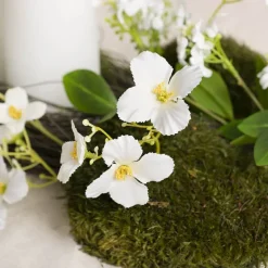 Raspberry Flower Spray White (65cmH)