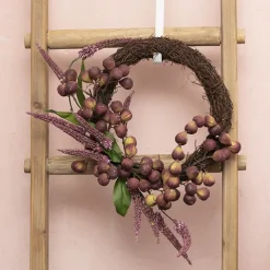 Rattan Base Wreath Brown (30cmD)