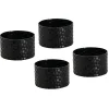 Rattan Look Metal Napkin Ring Pack 4 Black (4.5x3cmH)