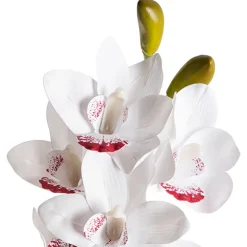 Real Look Cymbidium Orchid Spray 10 Flowers White (93cmH)