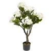 Real Touch Artificial Hydrangea Tree Potted White (90cmH)