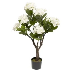 Real Touch Artificial Hydrangea Tree Potted White (90cmH)