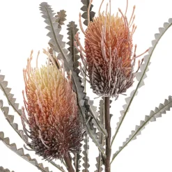 Real Touch Australian Banksia x 2 Head Spray Orange (80cmH)