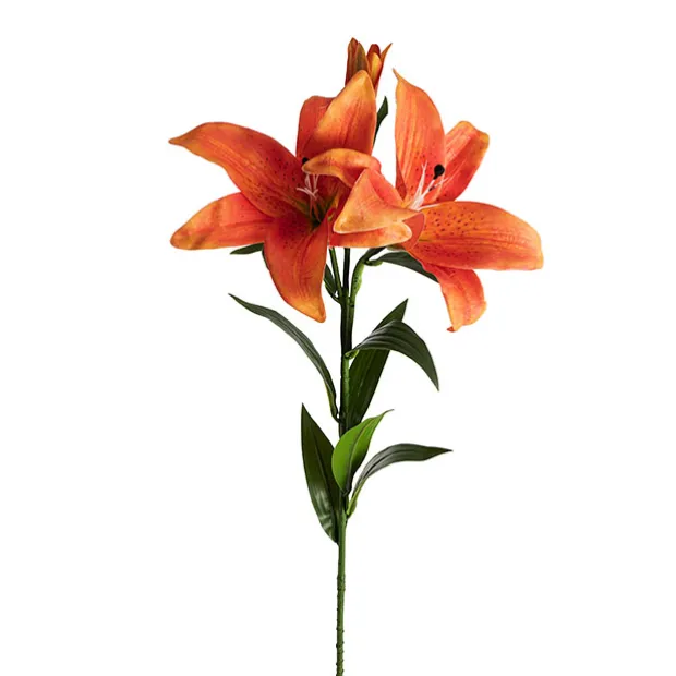Real Touch 3D Tiger Lily 3 Head Orange (90cmH)