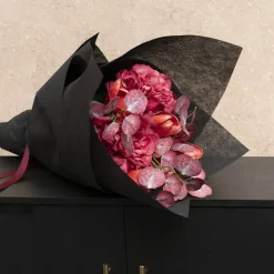 Real Touch Double Faced Eucalyptus Spray Burgundy (80cmH)