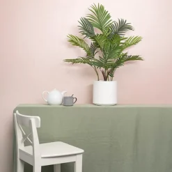 Real Touch Faux Palm Tree in White Pot Green (90cmH)
