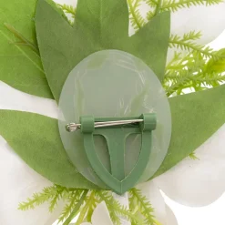 Real Touch Orchid x 3 Head Boutonniere in Box White (13cmH)