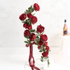 Real Touch Peony Stem Dark Red (15cmDx68cmH)
