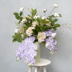 Real Touch Phalaenopsis Orchid Stem x7 Violet (85cmH)