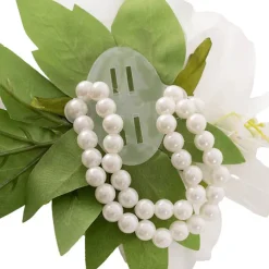 Real Touch Rose Corsage Bracelet in Box White (12cmH)