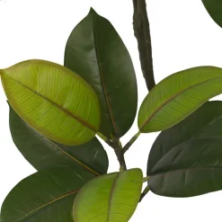 Real Touch Rubber Tree in White Pot Green (90cmH)