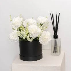 Real Touch Ruffle Carnation Stem White (9cmDx52cmH)