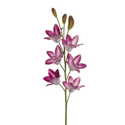 Real Touch Singapore Orchid x5 Flowers Fuchsia (64cmH)