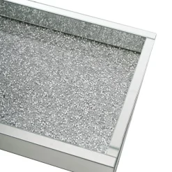 Rectange Crystal Mirror Tray Silver (35x25x5.5cmH)