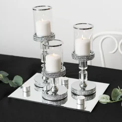 Rectangle Mirror Glass Plate Pack 2 Silver (40.5x30.5cmH)