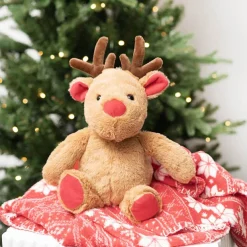 Red Nose Reindeer & Blanket Gift Set Red (25cmH)