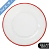 Red Rim Charger Plate Pack 4 Clear (33cmD)