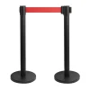 Retractable Barrier Post Bollard Set 2 Black (32cmDx92cmH)