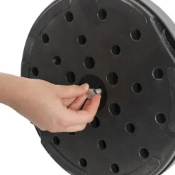 Retractable Barrier Post Bollard Set 2 Black (32cmDx92cmH)