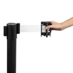 Retractable Bollard Barrier Belt Pack 2 White (2mL)