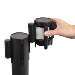 Retractable Bollard Barrier Belt Pack 2 White (2mL)