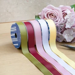 Ribbon Bio-Poly Blend Grosgrain Yellow (25mmx25m)