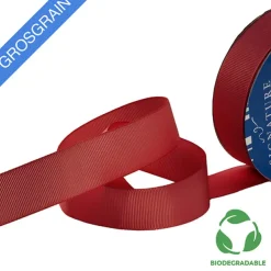 Ribbon Bio-Poly Blend Grosgrain Rouge Red (25mmx25m)