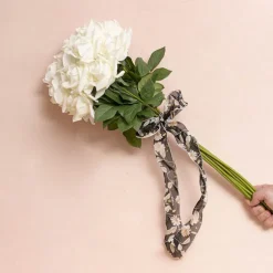 Ribbon Chiffon Fabulous Florals Sewn Edge Black (50mmx10m)