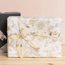 Ribbon Chiffon Fabulous Florals Sewn Edge Ivory (50mmx10m)