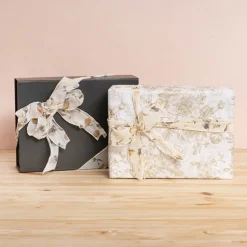 Ribbon Chiffon Fabulous Florals Sewn Edge White (50mmx10m)