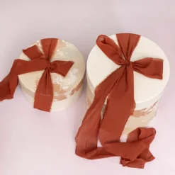 Ribbon Chiffon Frayed Edge Wood Spool Burnished (48mmx20m)