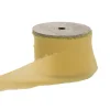 Ribbon Chiffon Frayed Edge Wood Spool Buttercream (48mmx20m)