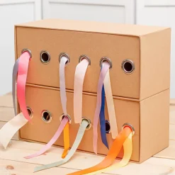 Ribbon Dispenser Box Natural (36x15x15cmH)