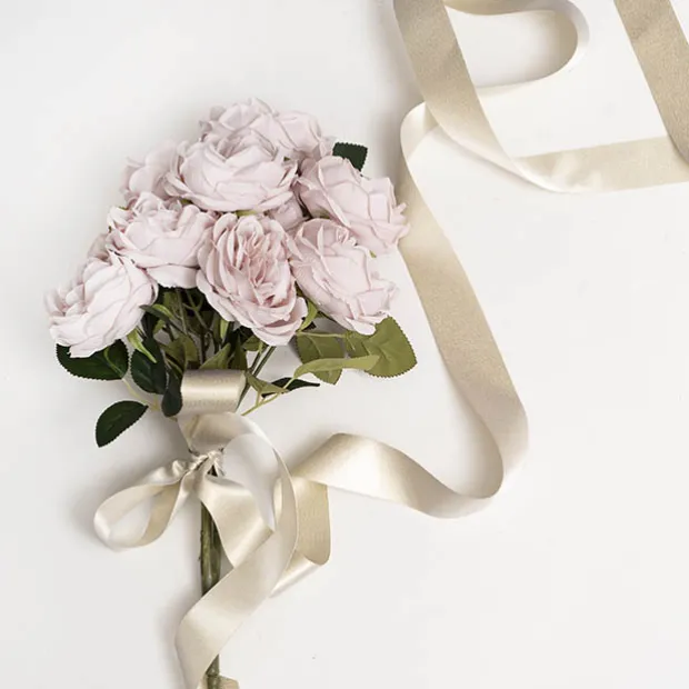 Ribbon Double Face Satin Shimmer Ivory Gold (38mmx20m)