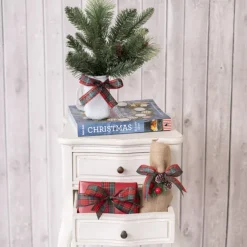 Ribbon Fabric Tartan Plaid Cut Edge Green Red (15mmx20m)