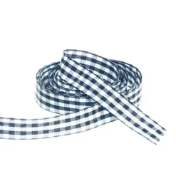 Ribbon Gingham Navy (15mmx20m)