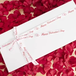 Ribbon Grosgrain Happy Valentine's Day White Red (25mmx25m)